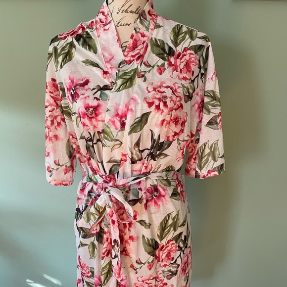 Floral Pink Women's Robe One Size - Picture 3 of 7